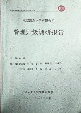 2011年3月15日，正睿咨詢專家向凱東決策層陳述調(diào)研報告